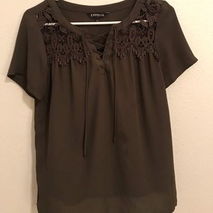 Lace and chiffon top
